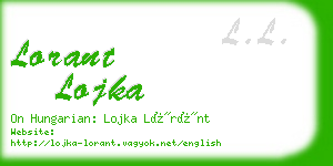 lorant lojka business card